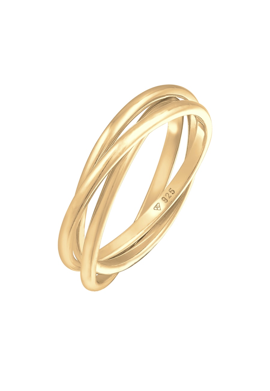 Elli Damski pierścionek Wrap Trini Look Basic Minimal w srebrze 925 Sterling Silver Pierścionki 1 ct