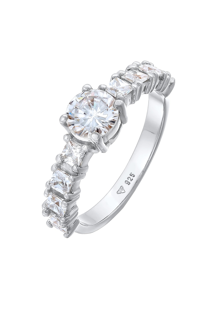 Elli Damski pierścionek zaręczynowy Elegancki z kryształami cyrkonii w srebrze 925 Sterling Silver Pierścionki 1 ct