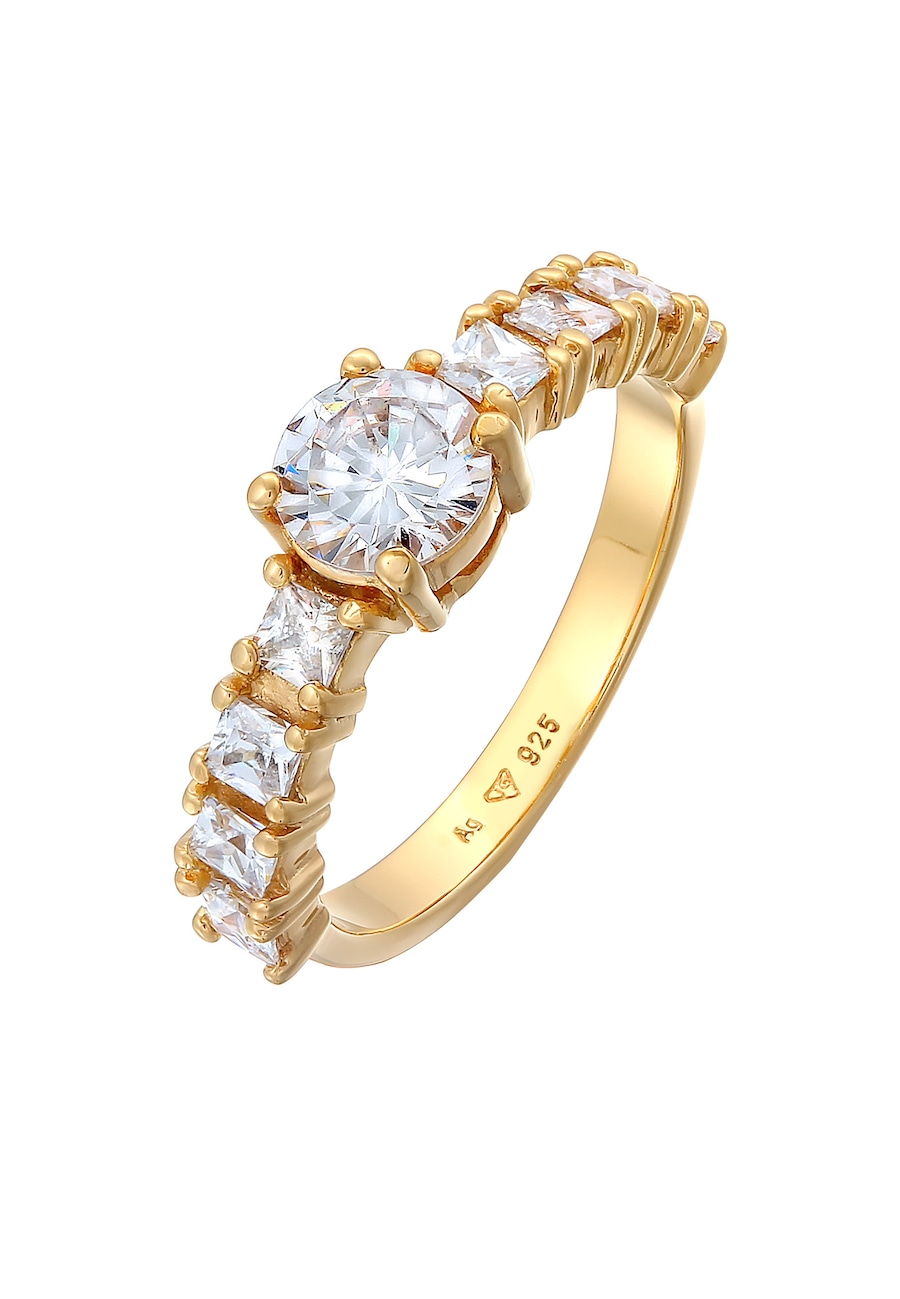 Elli Damski pierścionek zaręczynowy Elegancki z kryształami cyrkonii w srebrze 925 Sterling Silver Pierścionki 1 ct