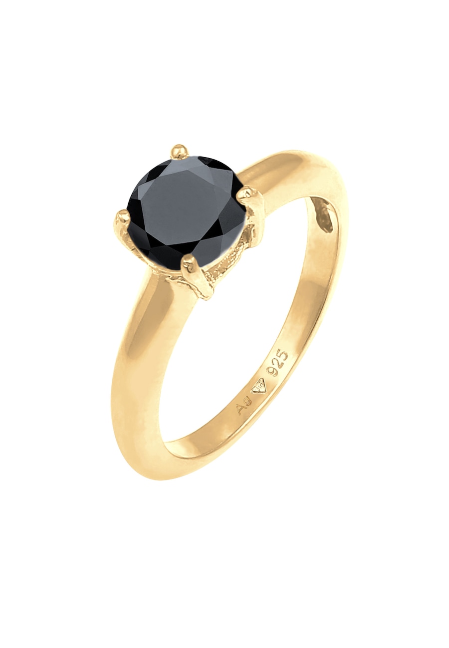 Elli Damski pasjans klasyczny z kryształami cyrkonii w srebrze próby 925 Sterling Silver Pierścionki 1 ct