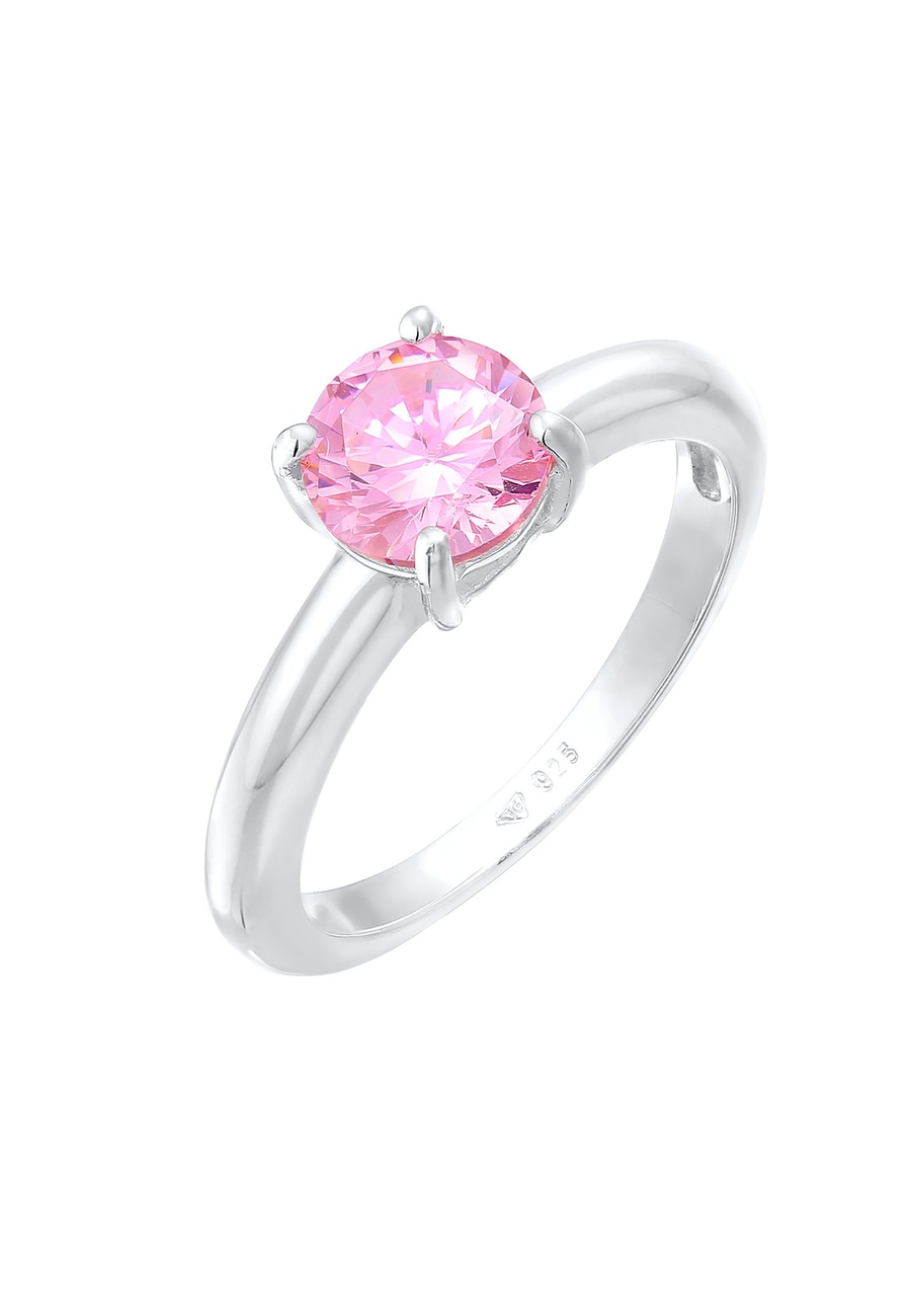 Elli Damski pasjans klasyczny z kryształami cyrkonii w srebrze próby 925 Sterling Silver Pierścionki 1 ct