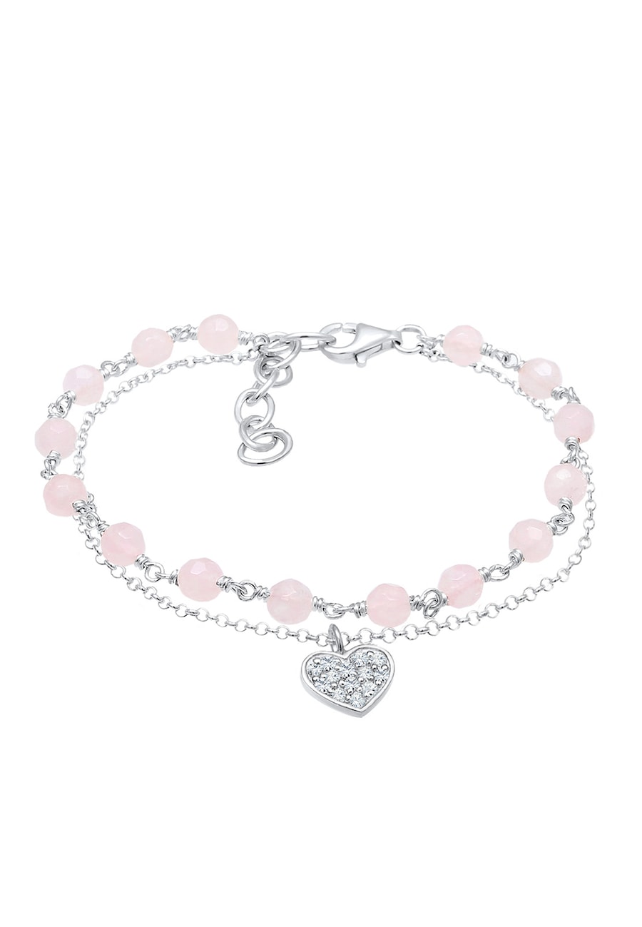 Elli Damska bombka serce z kryształkami ze srebra próby 925 srebro 925 sterling silver Bransoletki 1 ct Damski