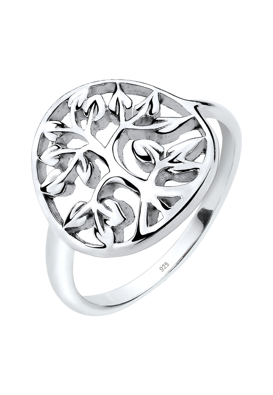 Elli Damskie drzewo życia symbol kwiatowy w srebrze próby 925 Sterling Silver Pierścionki 1 ct