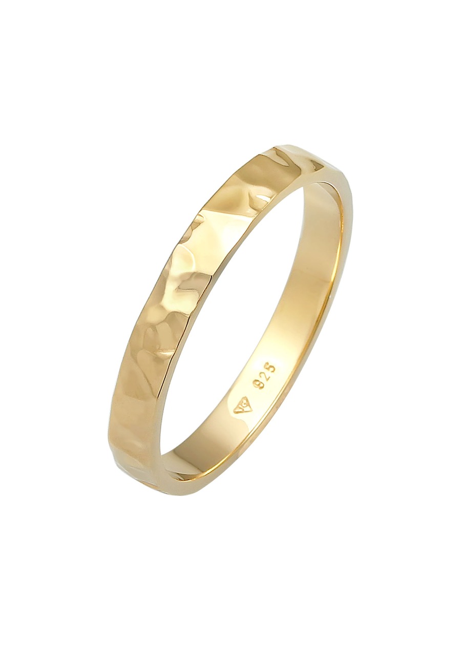 Elli Damska obrączka Basic Fine młotkowana Trend ze srebra próby 925 Sterling Silver Pierścionki 1 ct Damski