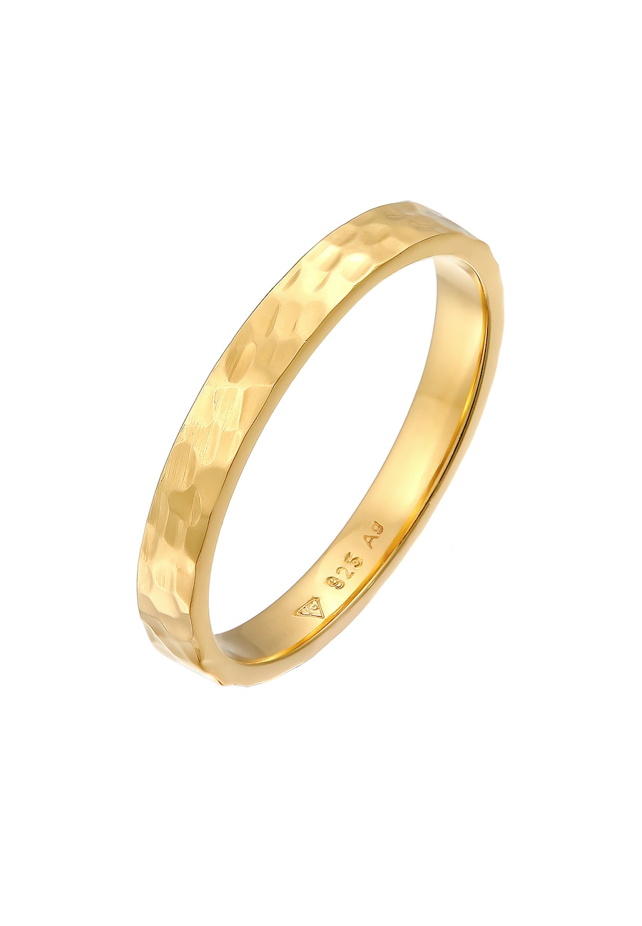 Elli Damski Basic Pinky Promise młotkowane w srebrze próby 925 Sterling Silver Pierścionki 1 ct
