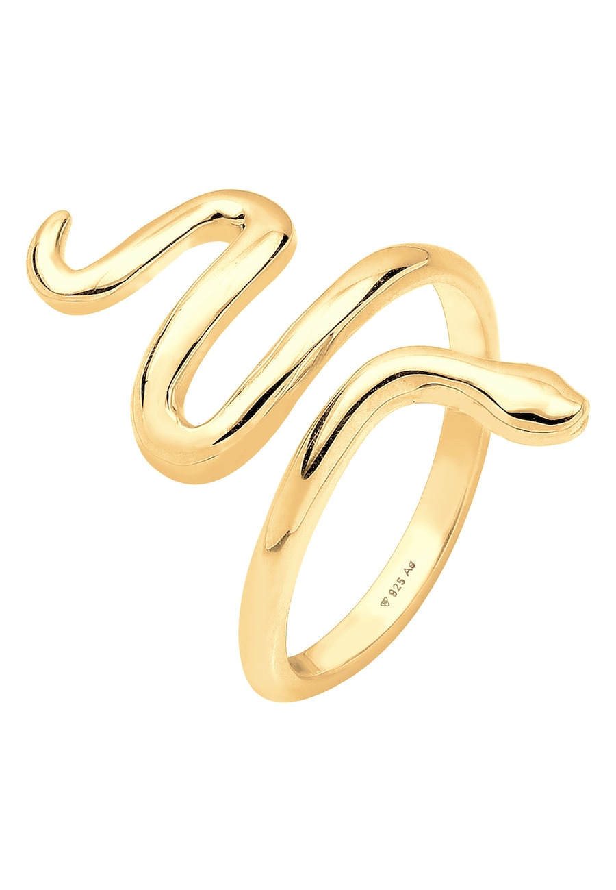 Elli Damski wąż zapętlony Statement w srebrze próby 925 Sterling Silver Pierścionki 1 ct
