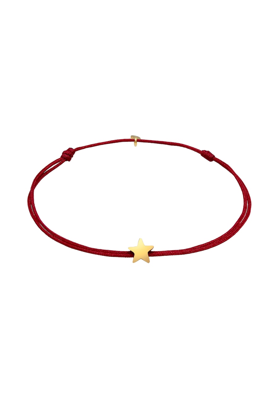 Elli Damski Symbol gwiazdy Astro z nylonem ciemnoczerwony w pozłacanym srebrze 925 Sterling Silver Bransoletki 1 ct