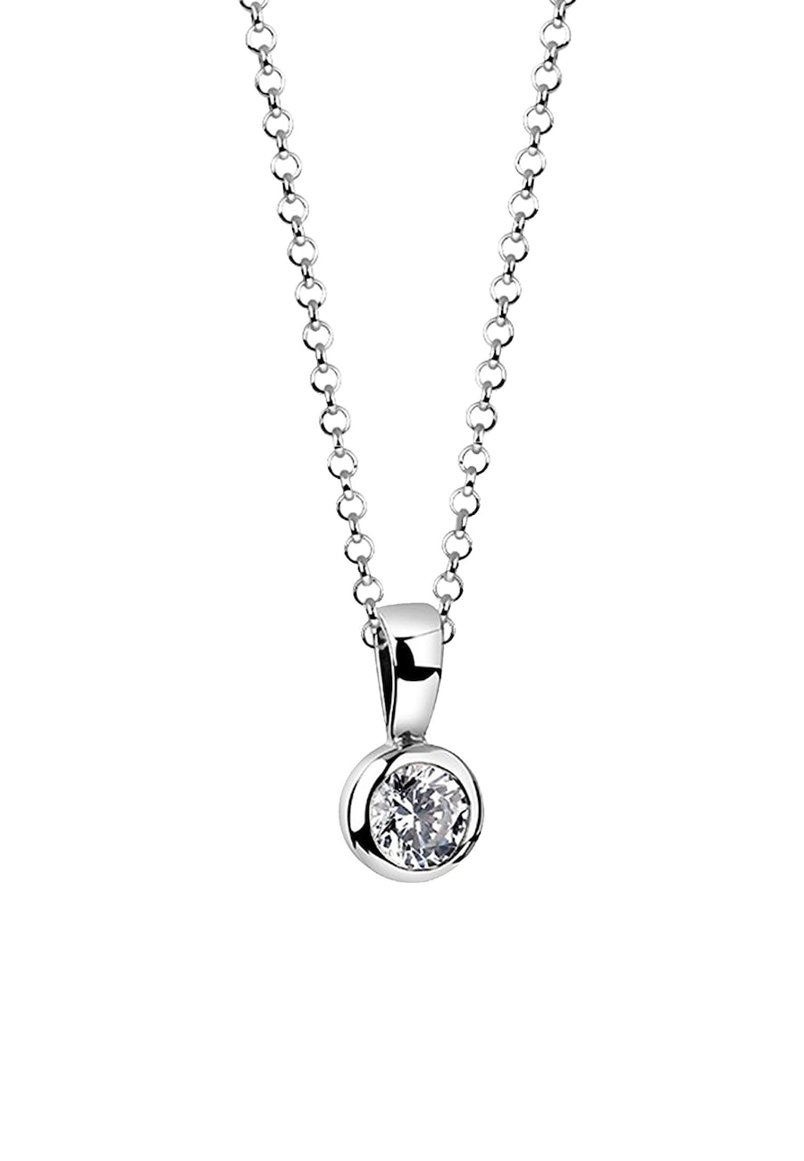 Nenalina Damski wisiorek pasjans Basic z cyrkoniami ze srebra próby 925 Sterling Silver Naszyjniki 1 ct