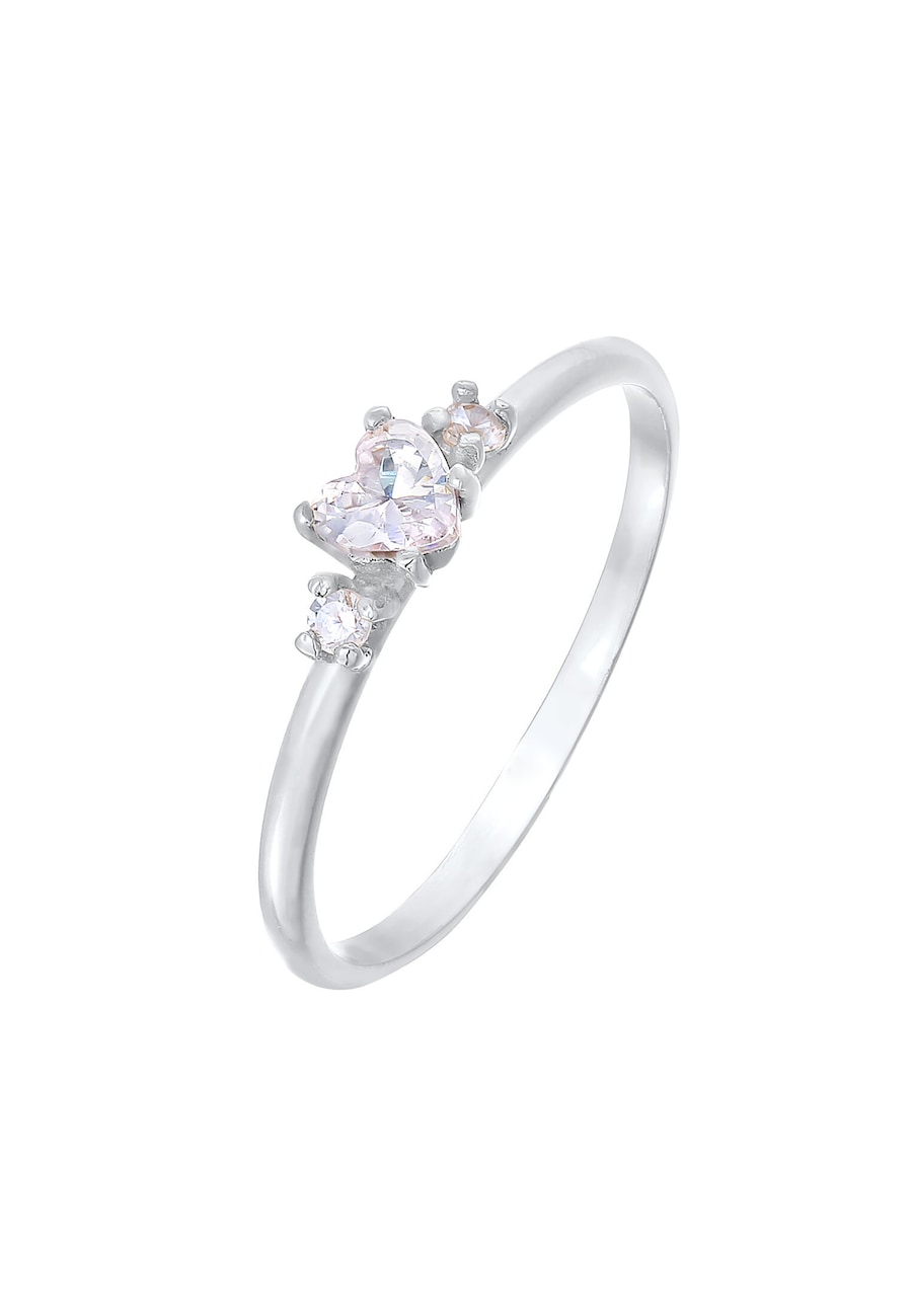 Elli Damski pierścionek zaręczynowy Serce z cyrkoniami ze srebra próby 925 Sterling Silver Pierścionki 1 ct