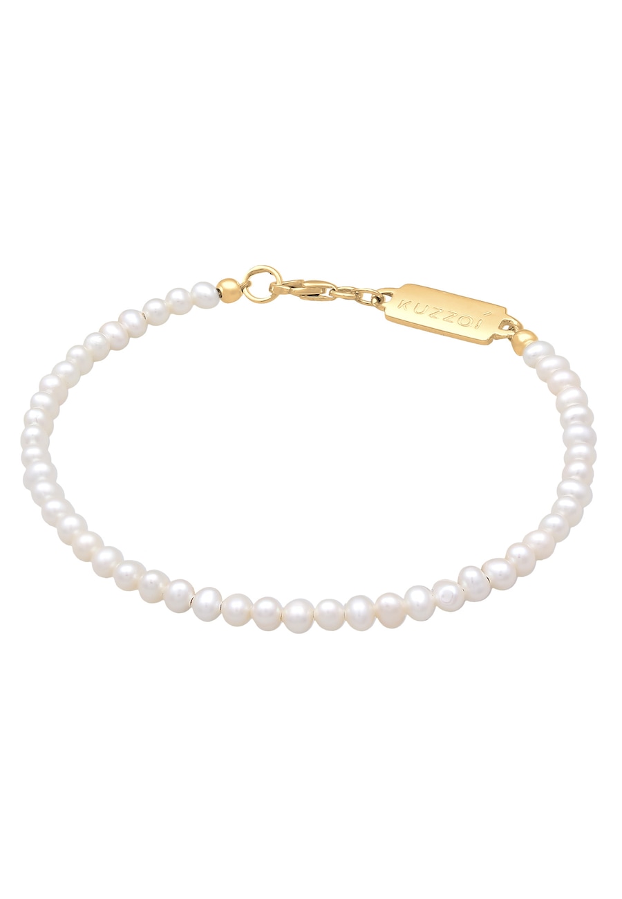 KUZZOI Męski Vintage Trend z perły hodowlana słodkowodna ze srebra próby 925 Sterling Silver Bransoletki 1 ct Męskie