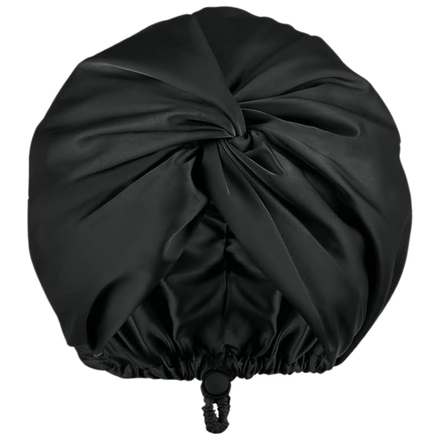 SOHO Silk Satin Satynowy Bonnet Czepek Opaski do włosów 1 ct Czarny