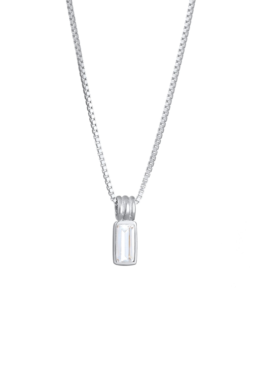 KUZZOI Kuzzoi Naszyjnik z wisiorkiem Mężczyźni prostokąt Box Chain Topaz szmaragdowy cięcie biały Srebro 925 Sterling Silver Party / New Year's Eve 50 cm Naszyjniki 1 ct Męskie