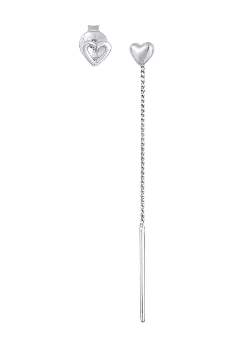 Elli Damskie kolczyki zestaw kolczyki sztyfty serce ze srebra próby 925 Sterling Silver Kolczyki 1 ct