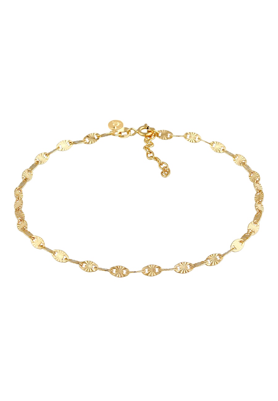 Elli PREMIUM Damska bransoletka Gwiazda płytkowy design Summer Trend regulowana w pozłacanym srebrze 925 Sterling Silver Bransoletki na nogę 1 ct Damski