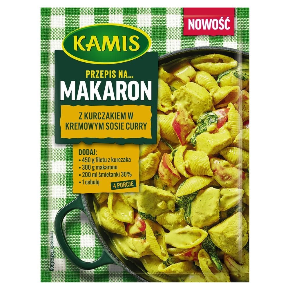 Kamis Przepis na makaron z kurczakiem w kremowym sosie curry 30 g