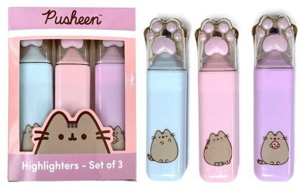 Pusheen Zakreślacz zestaw 3 szt