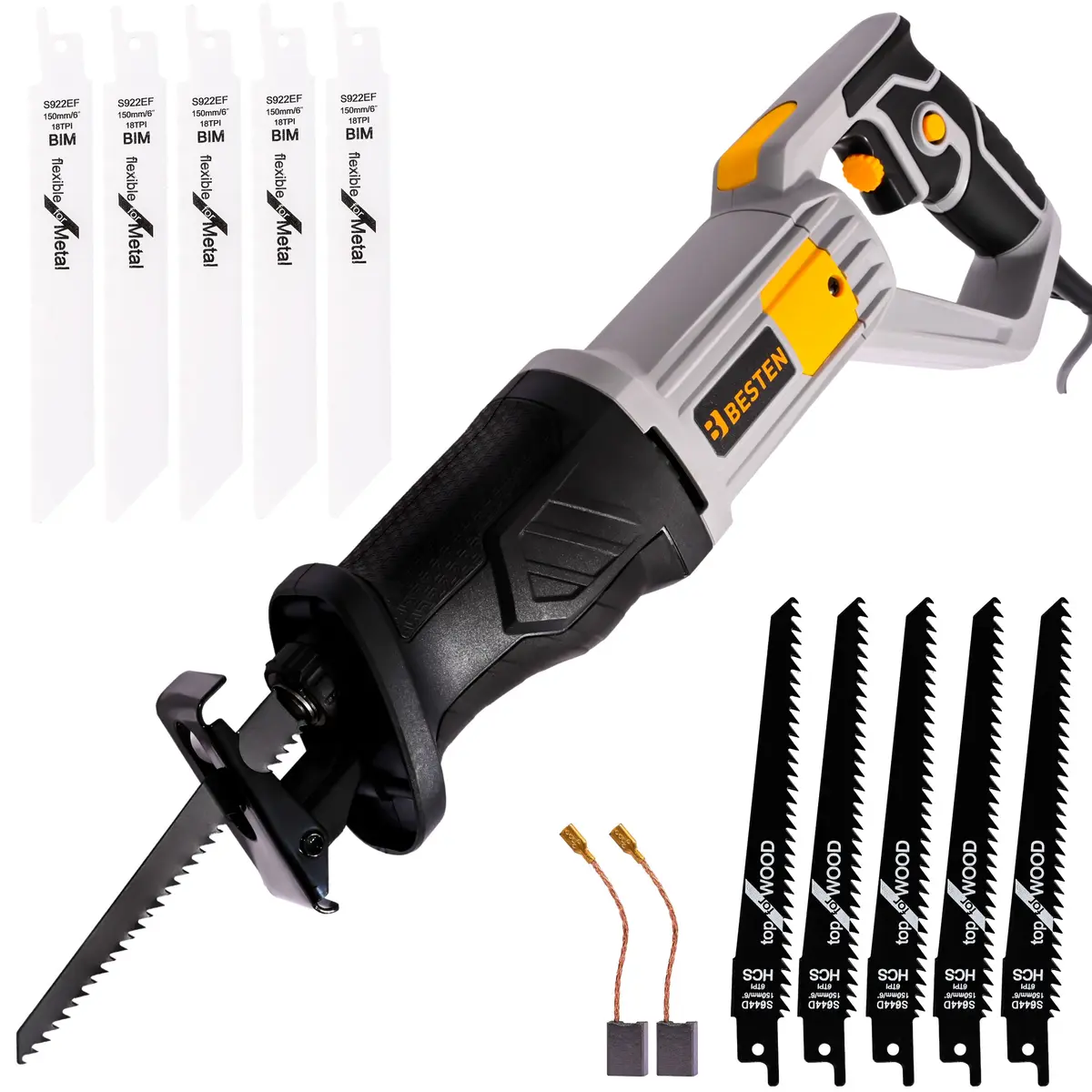 BESTEN BE-2541 Piła szablasta 1700W do drewna i metalu, regulacja obrotów 0–3000 RPM
