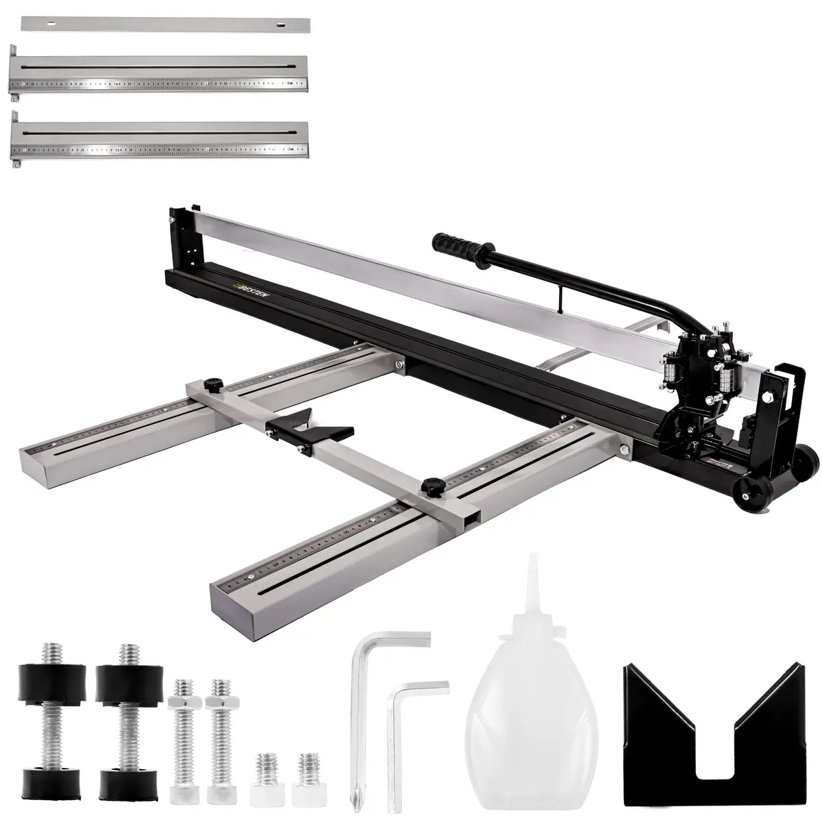 BESTEN BE-2537 Gilotyna do płytek glazury i gresu 1200 mm z laserem – profesjonalna przecinarka + 2 ostrza + kółka