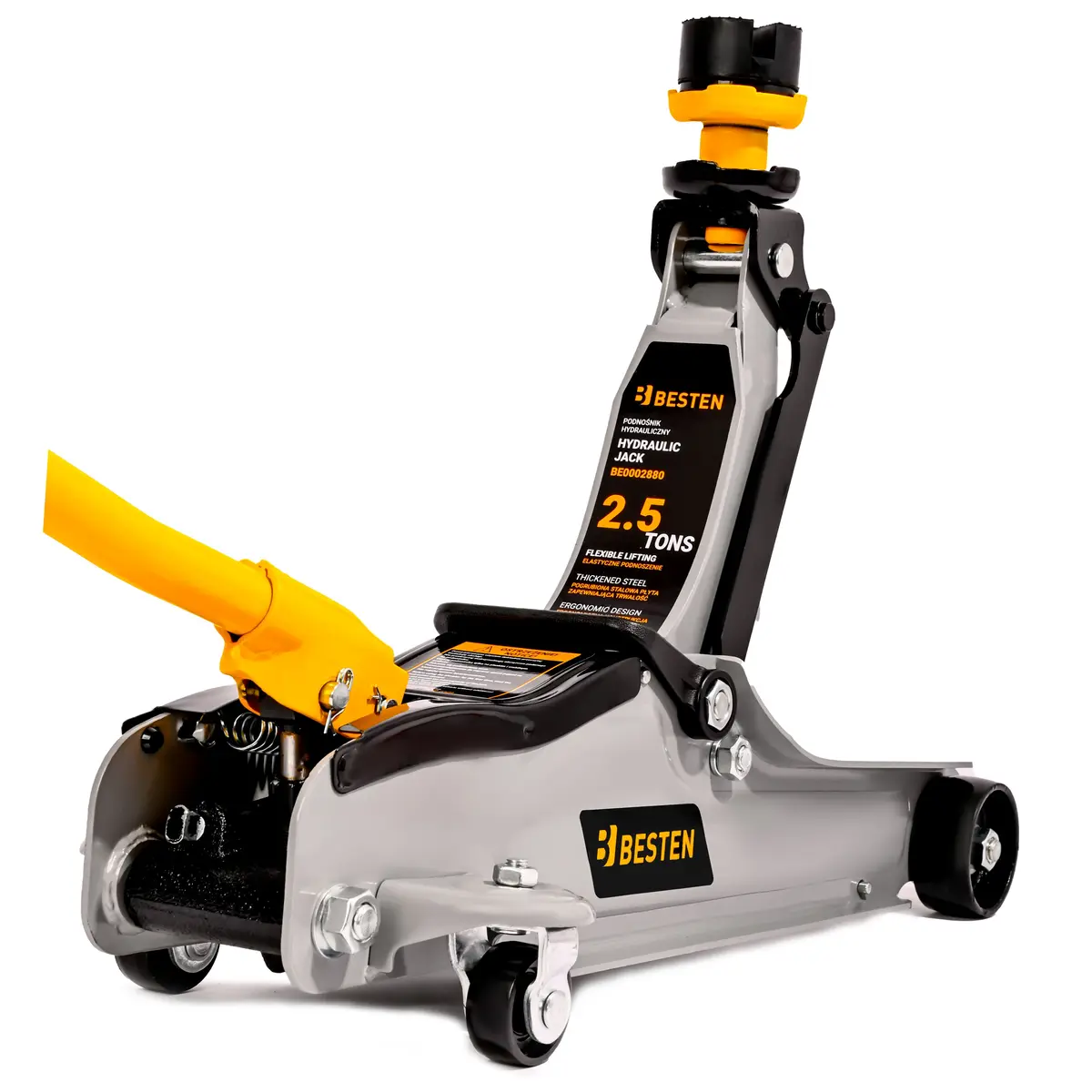 BESTEN BE-2880 żaba 2,5T, hydrauliczny, niskoprofilowy 80–360 mm, walizka + 2 gumy
