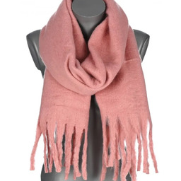 Szalik damski zimowy szal ciepły dred z frędzlami na prezent RÓŻOWY