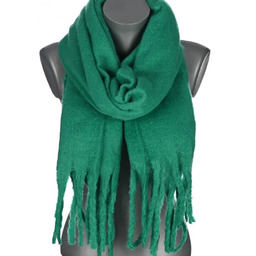 Szalik damski zimowy szal ciepły dred z frędzlami na prezent ZIELONY