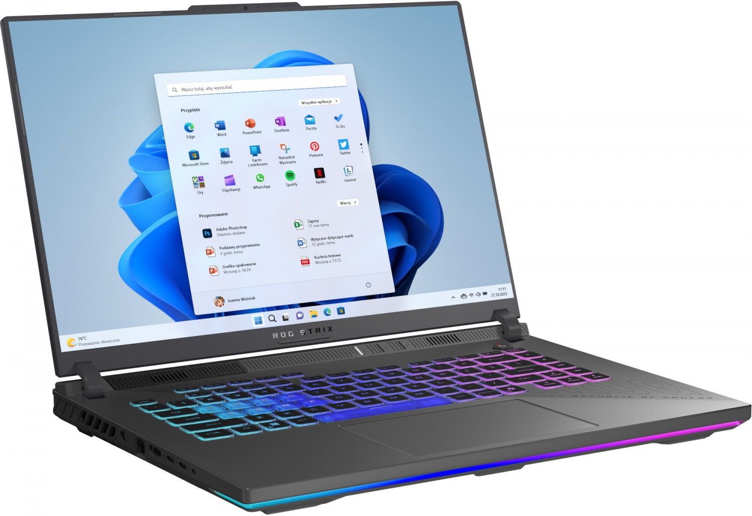 ASUS ROG Strix G16 G614PR-R9161W - R9 8940HX 16'' 165Hz 16GB 1TB Win11H RTX5070 Ti 90NR0NJ7-M001U0