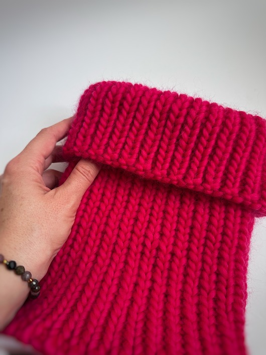 Gruby komin wełniany - magenta