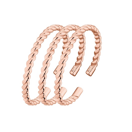 Zestaw trzech obrączek z różowego złota