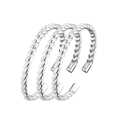 Zestaw trzech srebrnych obrączek