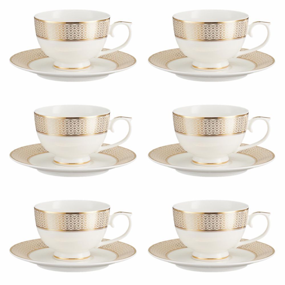 Zestaw filiżanek porcelanowych 230 ml 6 sztuk VERONICA