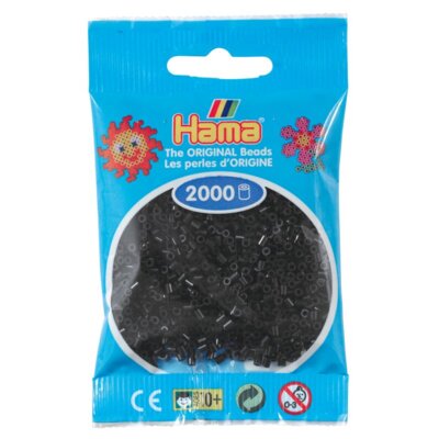 Zestaw kreatywny HAMA 2000 koralików w torebce 015-501-18 Czarny