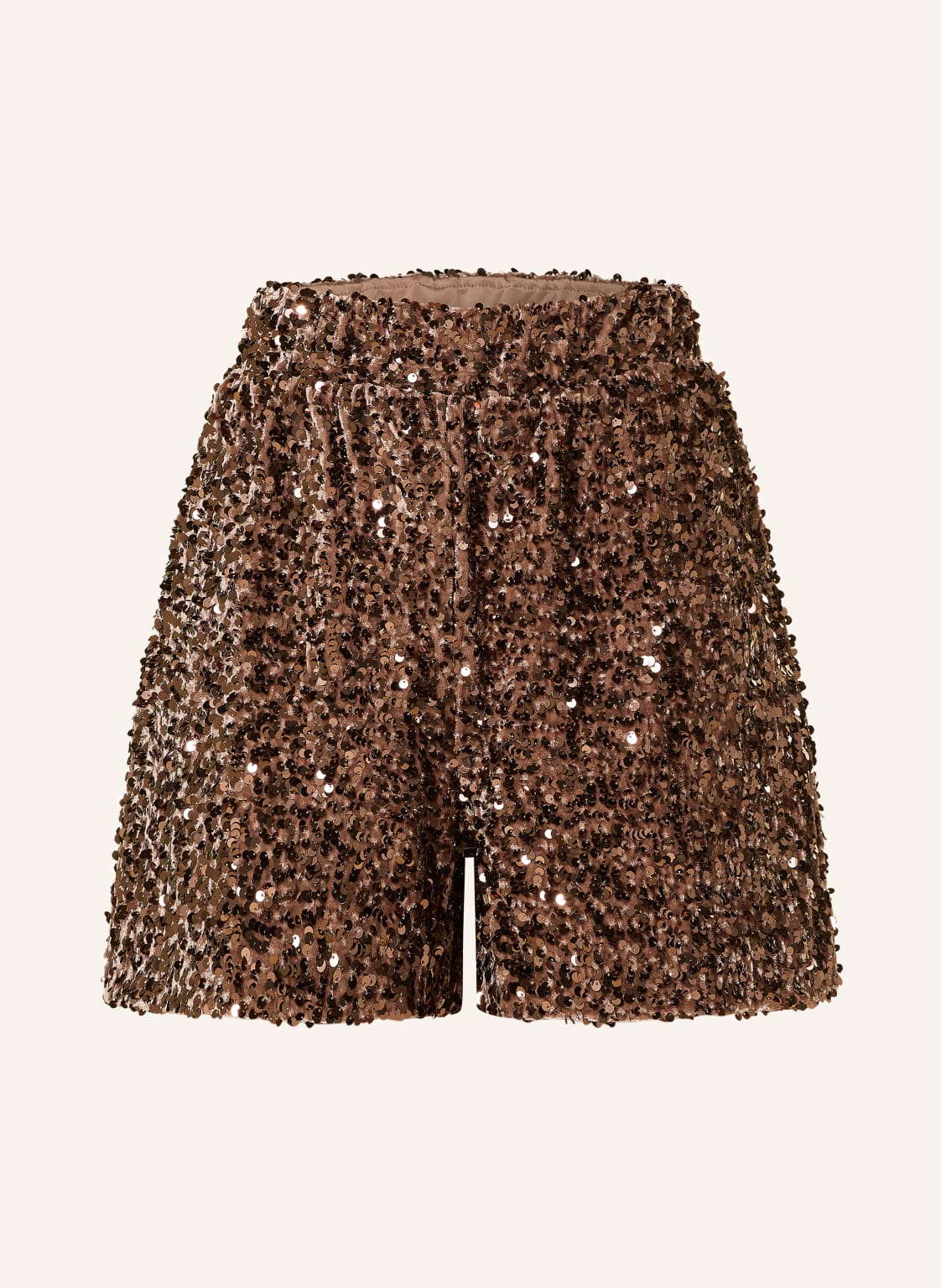 Only Aksamitne Szorty Z Cekinami rosegold
