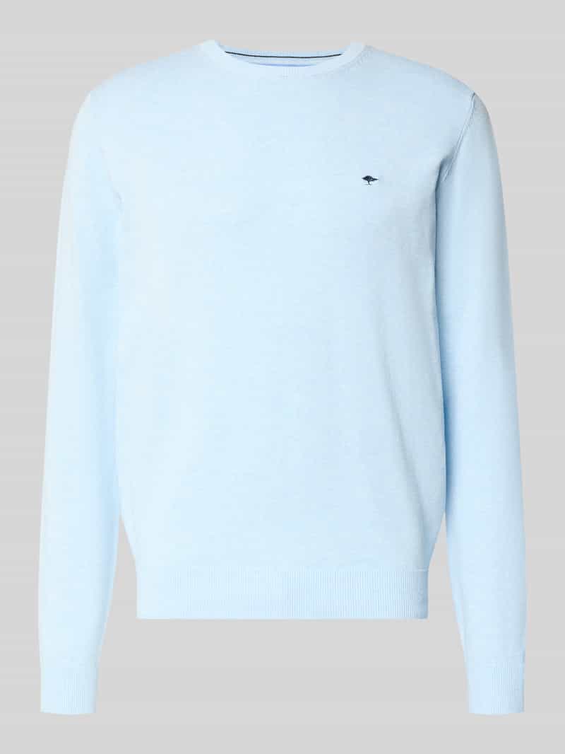 Sweter z dzianiny z prążkowanymi wykończeniami