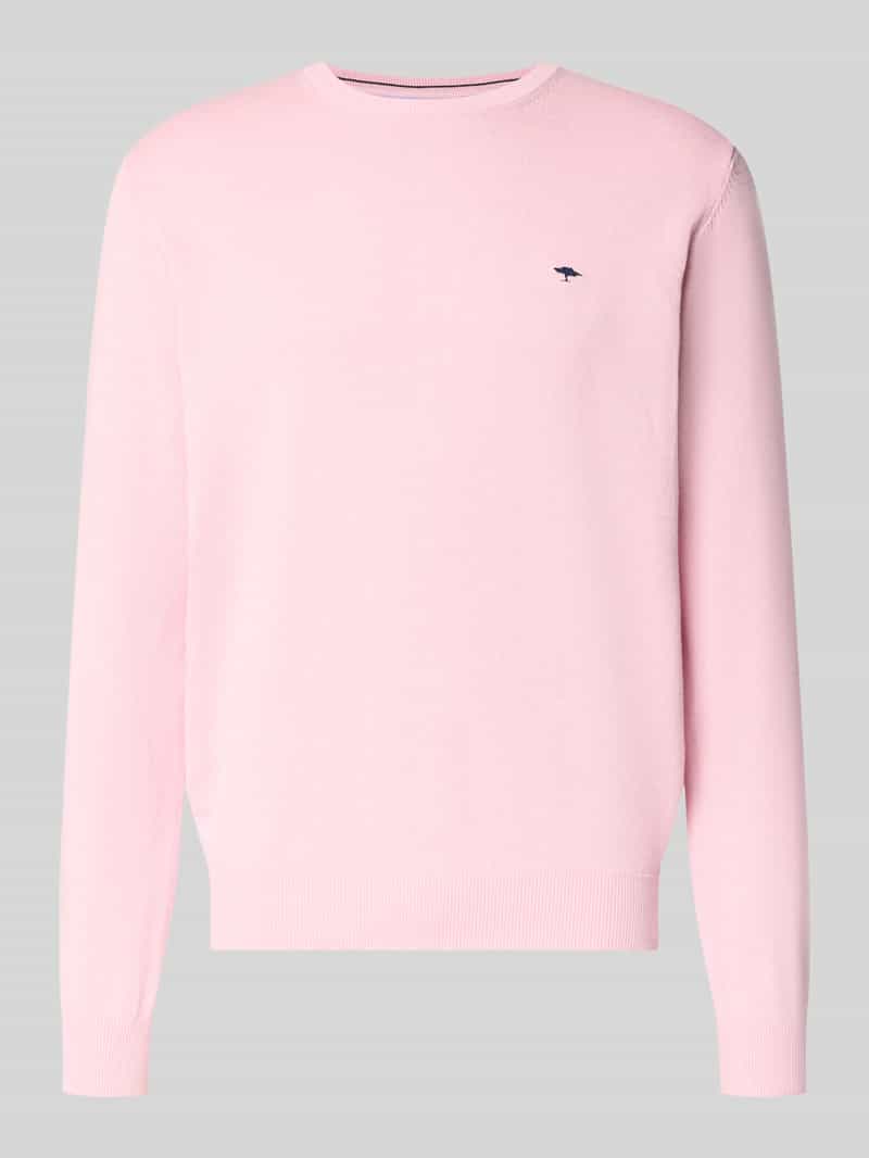 Sweter z dzianiny z prążkowanymi wykończeniami