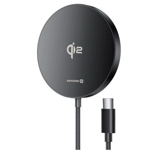 Ładowarka bezprzewodowa Swissten MagPuck Kolor: czarny