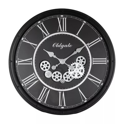Zegar ścienny EUROFIRANY 87 72 cm Czarno-srebrny
