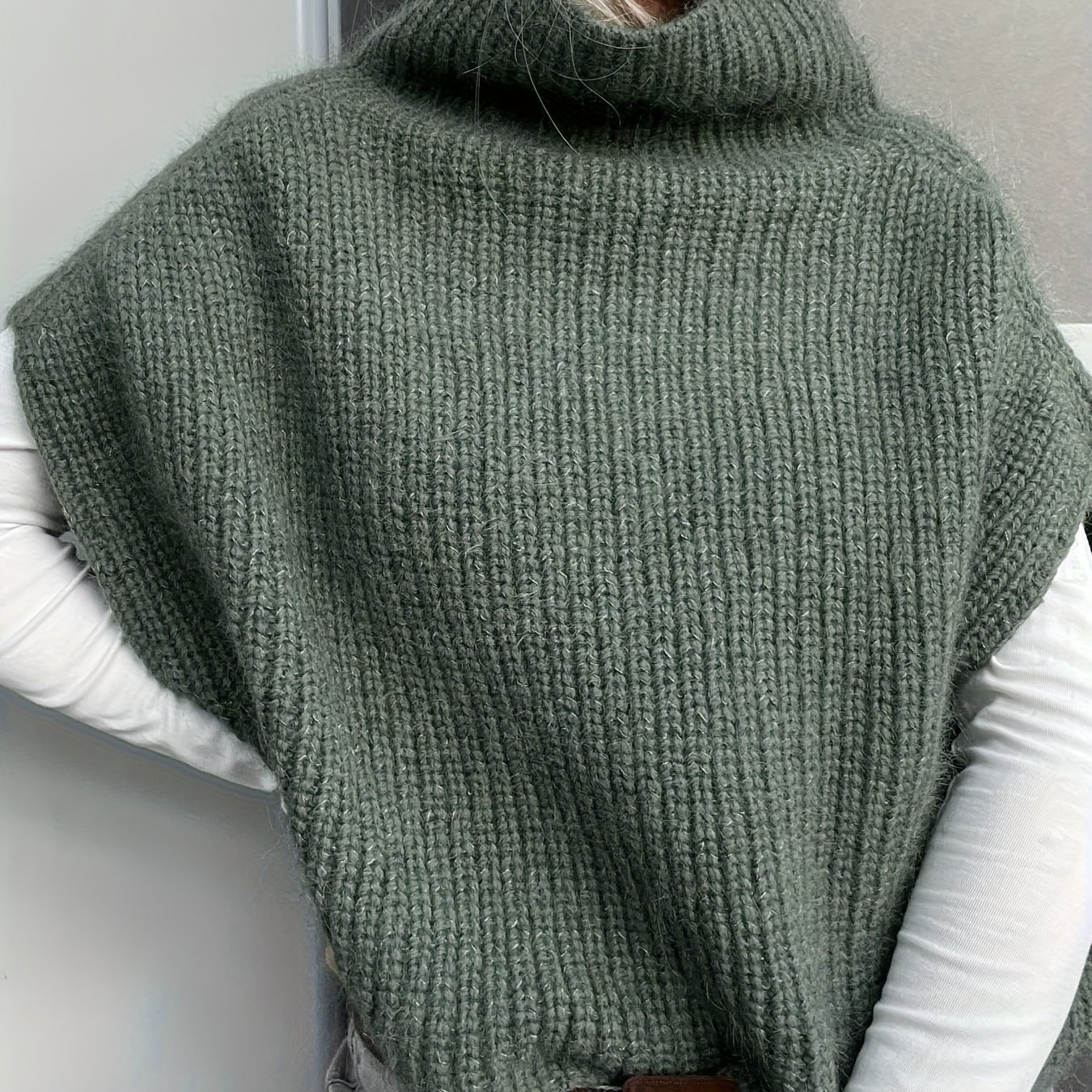 TEMU Jesienna Damska Zachodnia Casualowa Wielofunkcyjna Bluzka z Wysokim Kołnierzem