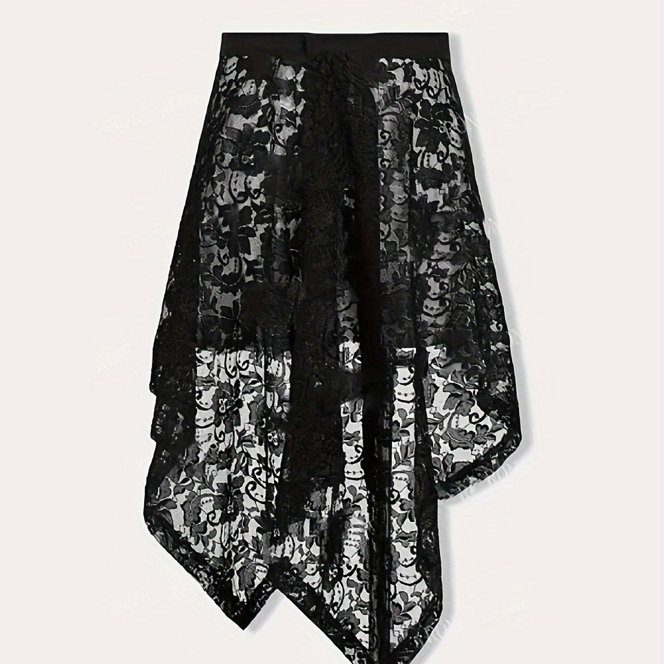 TEMU Damska Koronkowa Spódnica Plażowa – Przezroczysta Spódnica do Kostiumu Kąpielowego i Sukienka do Tańca Kpop, Regulowana, Wiatrowa Sukienka z