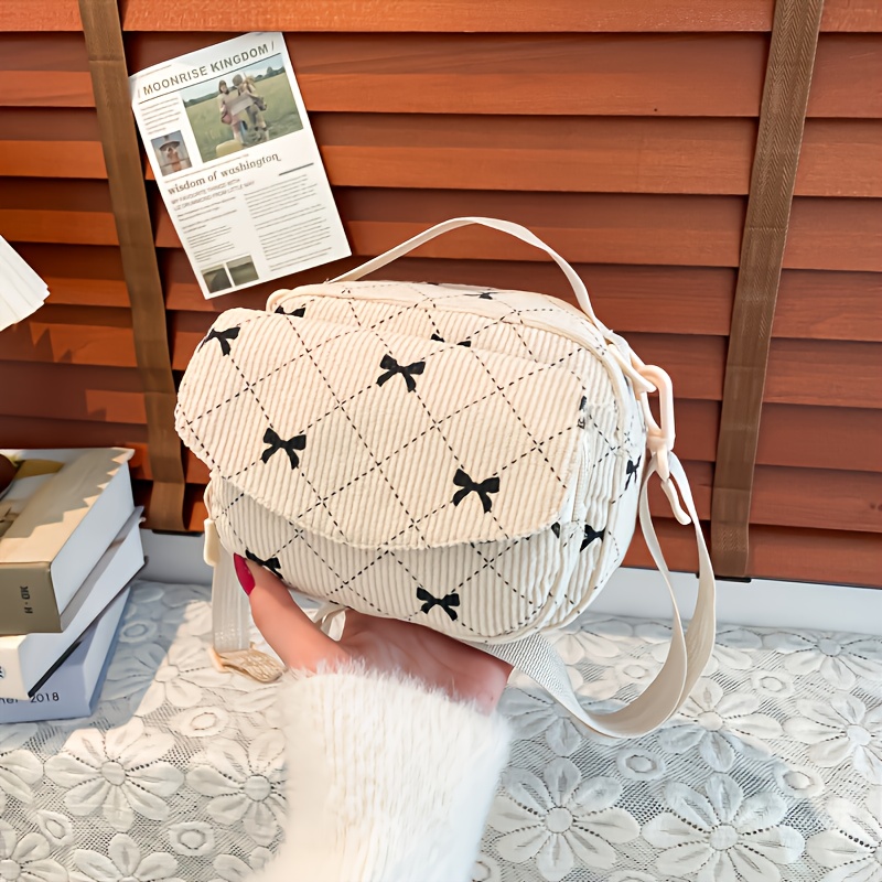 TEMU Lekka Kordowa Torba na Ramię dla Kobiet - Stylowa Brązowa z Czarnymi Gwiazdami, Wielokrotnego Użytku, Na Co Dzień i Krótkie Wyjścia, Codzienny