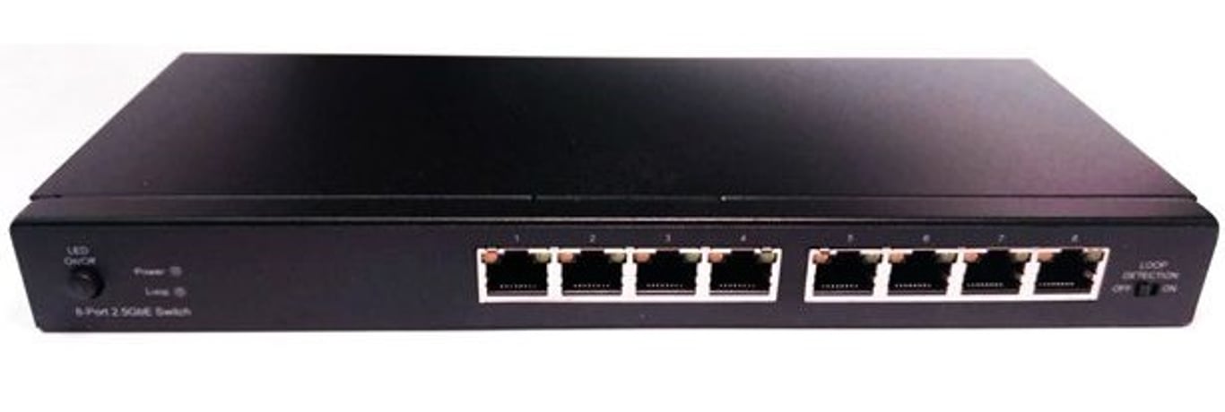 Longshine LCS-2.5GS7108 łącza sieciowe Nie zarządzany Gigabit Ethernet (10/100/1000) Czarny