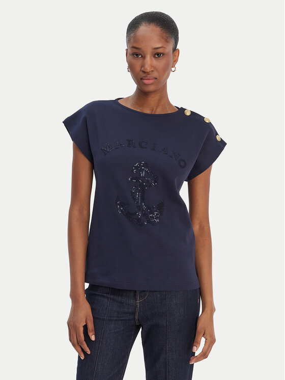Marciano Guess T-Shirt 6RGI03 6362A Granatowy Regular Fit