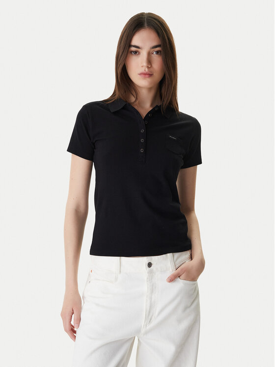Guess Polo W5GP73 KCYR1 Czarny Regular Fit