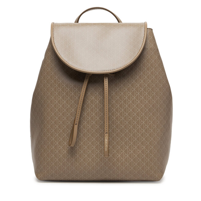 Calvin Klein Plecak Emblem Aop Flap Backpack LV04F3271G Beżowy