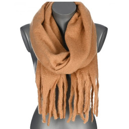 Szalik damski zimowy szal gruby ciepły dred z frędzlami na prezent CAMEL