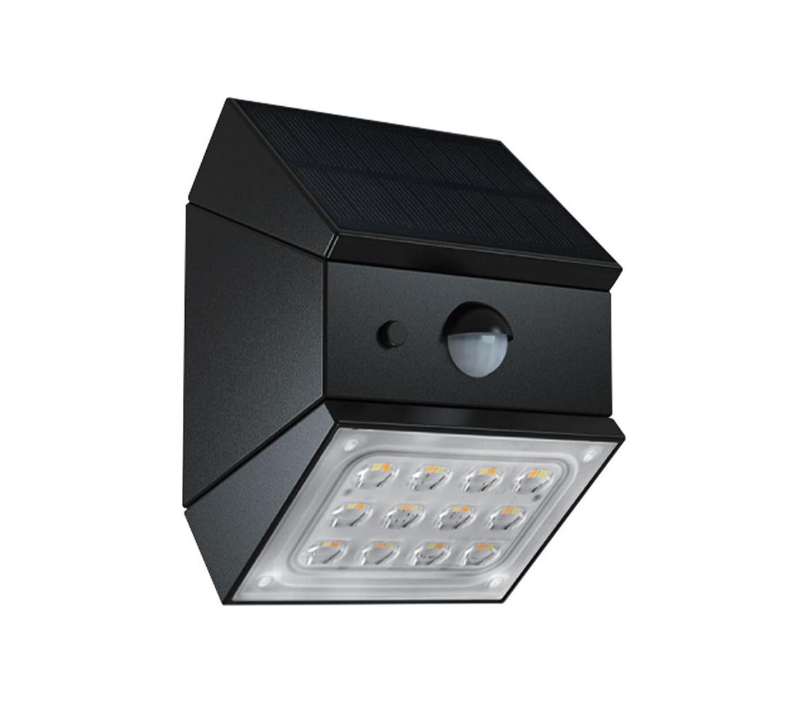LED Kinkiet solarny z czujnikiem LED/2,5W/3,7V IP65 1200 mAh czarny