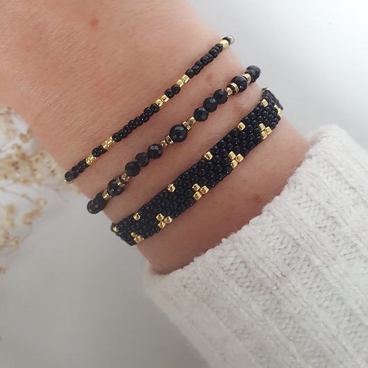 Komplet bransoletek z turmalinem