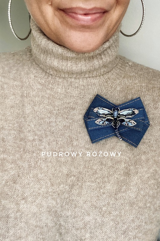 Brosza z ogromną Ważką z kryształkami NEW