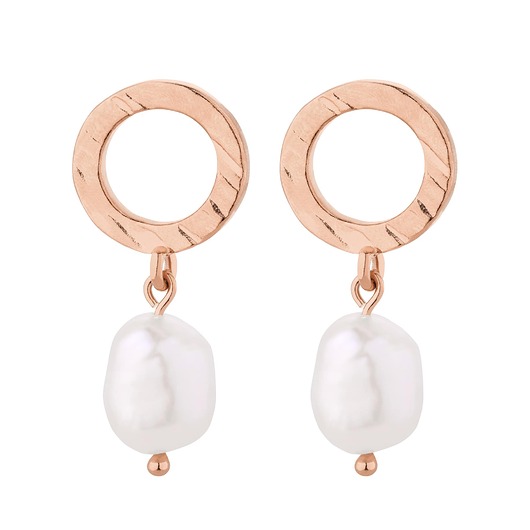 Kolczyki z różowego złota z nieregularnymi naturalnymi perłami