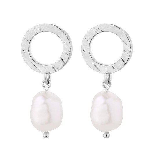 Srebrne kolczyki z naturalnymi perłami