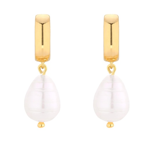 Złote kolczyki z naturalną perłą